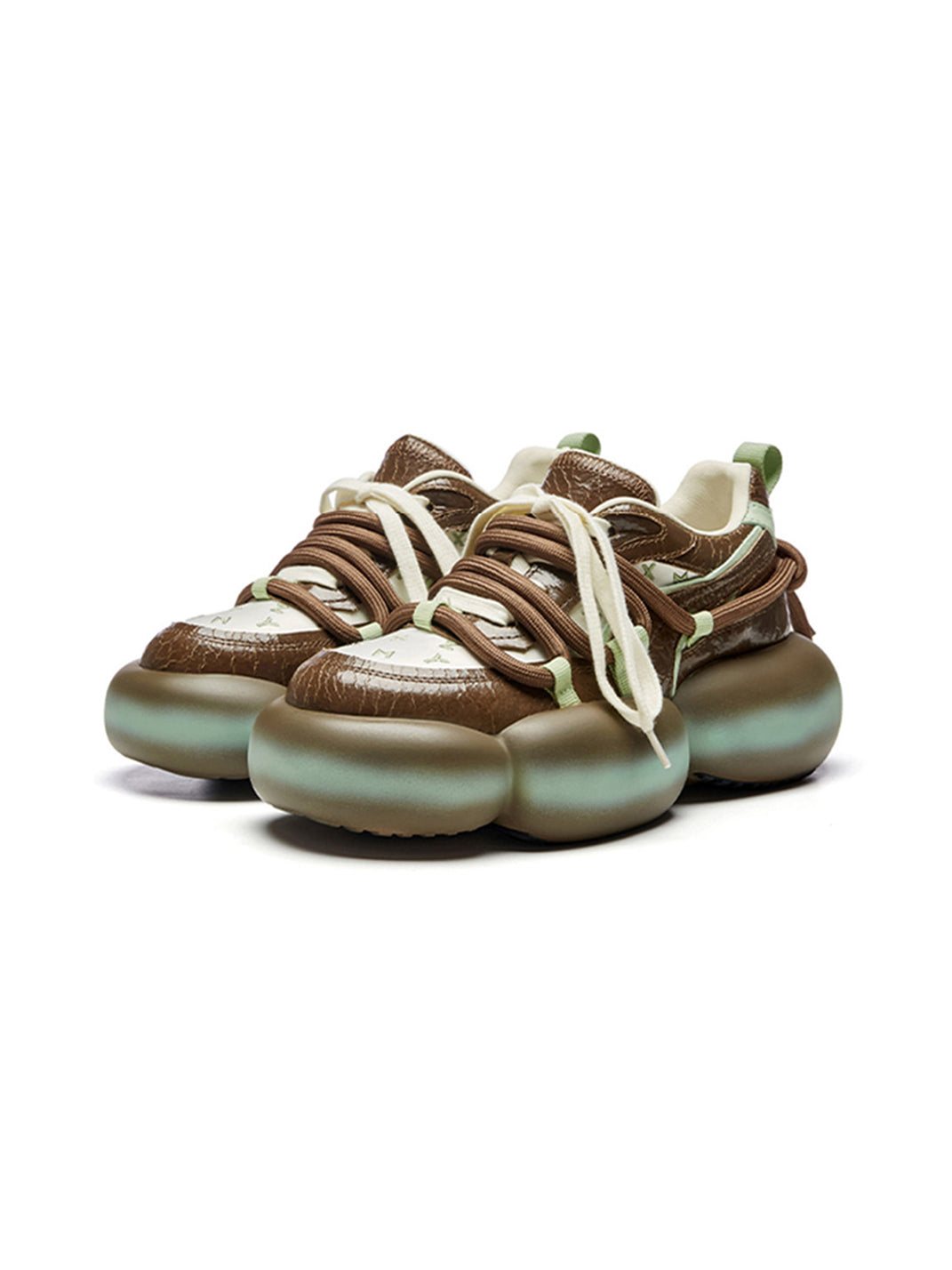 XMZY | Cracked Texture Chunky Bubble Sole Sneakers