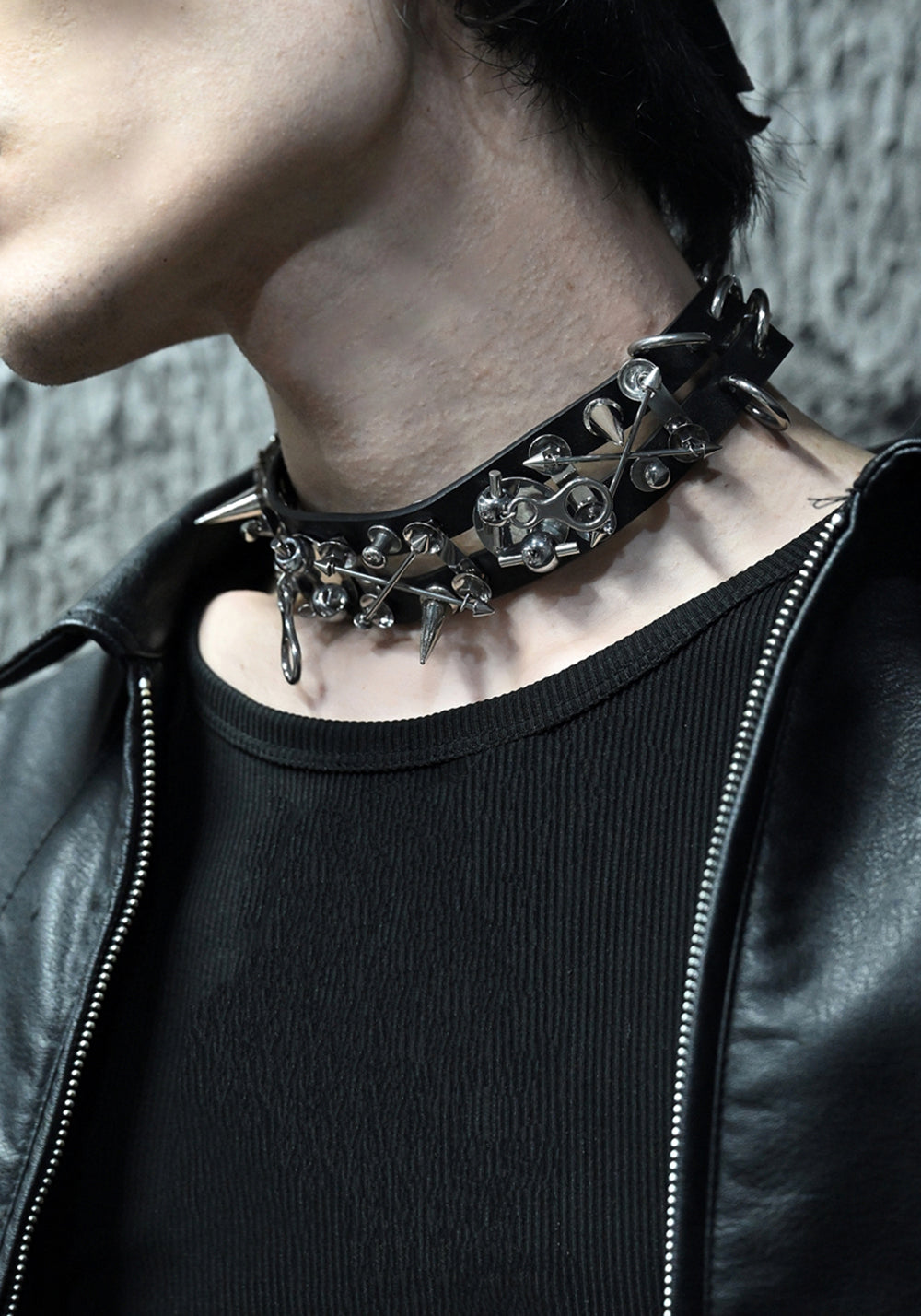 ILLuSoRy丨Handmade Punk Leather Choker - Heavy Duty Hardware - PSYLOS 1, ILLuSoRy丨Handmade Punk Leather Choker - Heavy Duty Hardware, Accessories, ILLuSoRy, PSYLOS 1