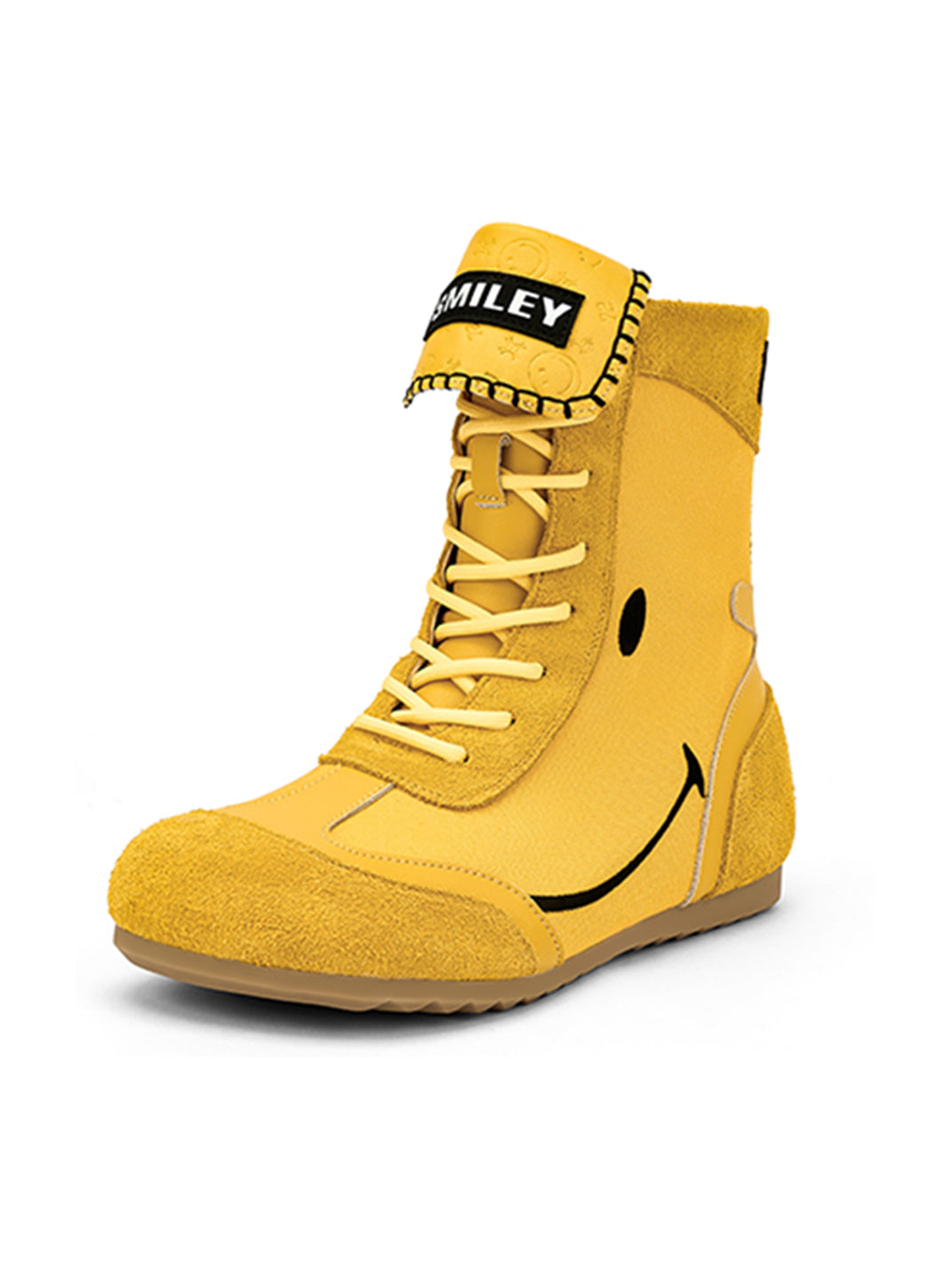 SMILEY | Boxing Mid Boots Chunky Platform-Yellow - PSYLOS 1, SMILEY | Boxing Mid Boots Chunky Platform-Yellow, Boots, SMILEY, PSYLOS 1