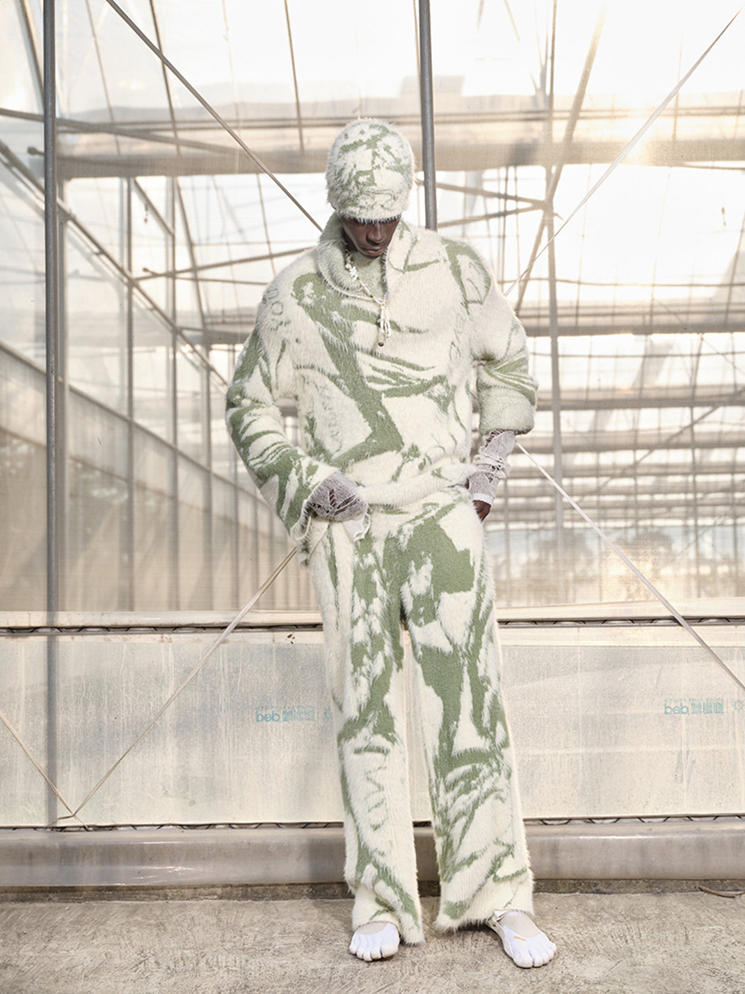 NUTEMPEROR | Textured Fuzzy Jacquard Knit Beanie - PSYLOS 1, NUTEMPEROR | Textured Fuzzy Jacquard Knit Beanie, Hat, NUTEMPEROR•JAPAN, PSYLOS 1