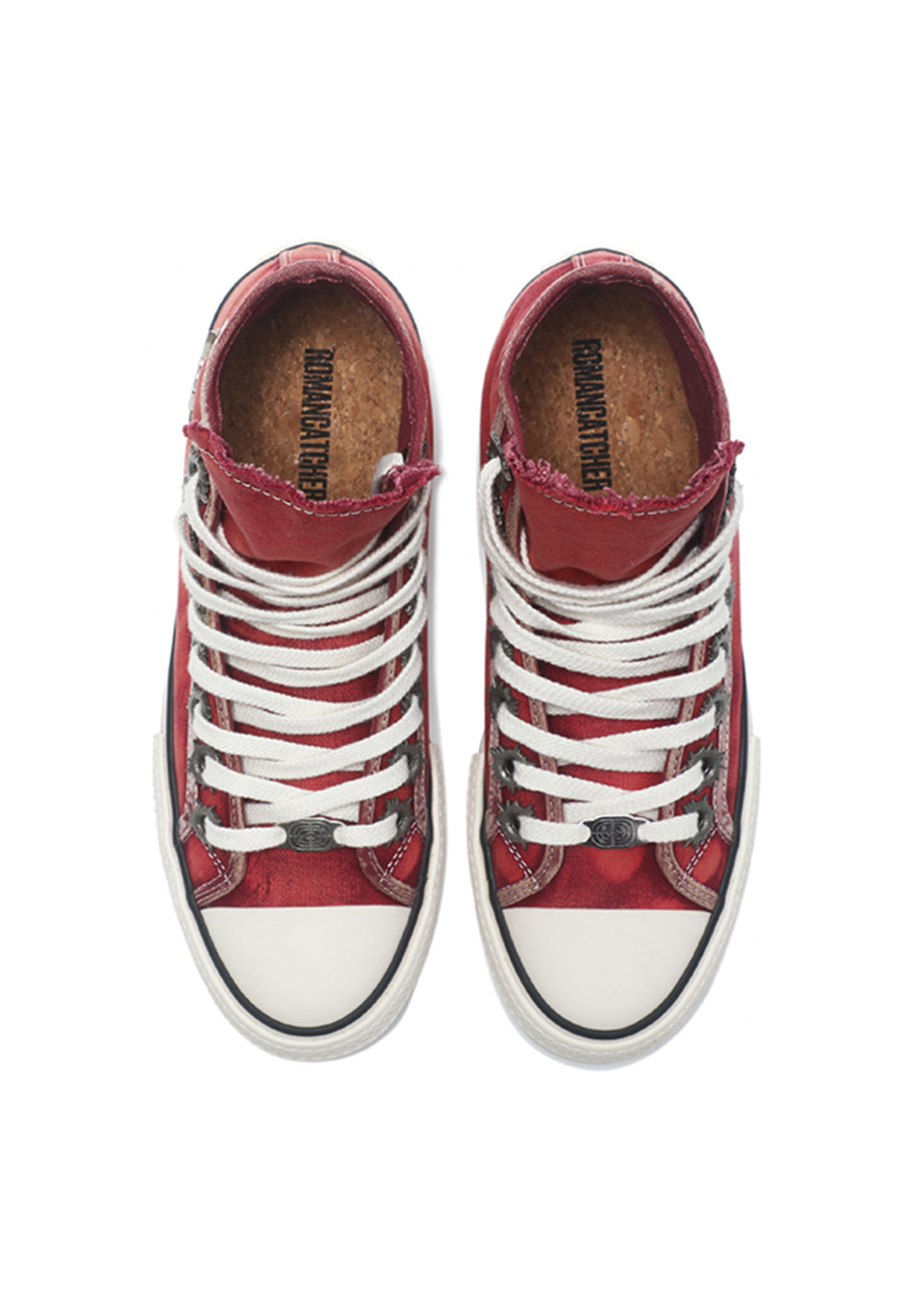 Roman Catcher | Distressed High Top Canvas Shoes-Red - PSYLOS 1, Roman Catcher | Distressed High Top Canvas Shoes-Red, Canvas Sneakers, Roman Catcher, PSYLOS 1