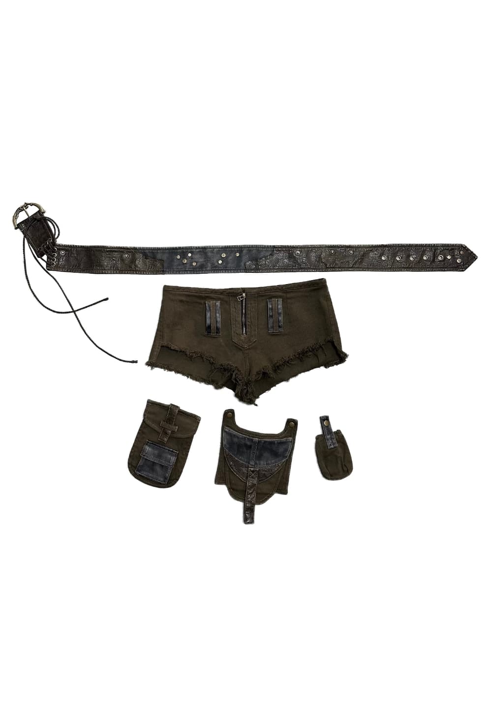 OPEN AESTHETIC丨Low-Rise Shorts w/ Belt & Pockets - PSYLOS 1, OPEN AESTHETIC丨Low-Rise Shorts w/ Belt & Pockets, Shorts, OPEN AESTHETIC, PSYLOS 1