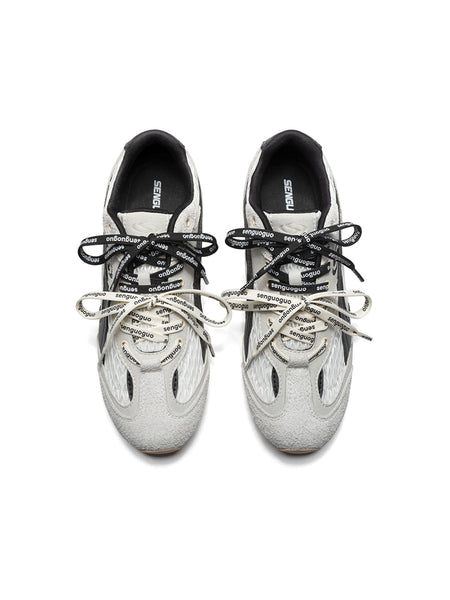 SENGUOGUO | The "Forrest Gump" Mesh Layered Laces Sneaker-White - PSYLOS 1, SENGUOGUO | The "Forrest Gump" Mesh Layered Laces Sneaker-White, Unisex Shoes, SENGUOGUO, PSYLOS 1