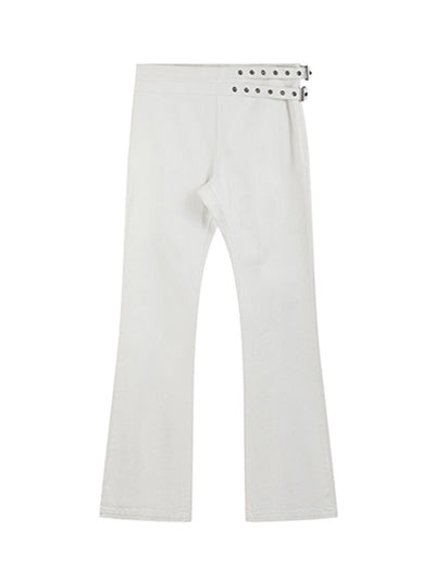 noEmosen | Studded Lace-Up Flared Jeans
