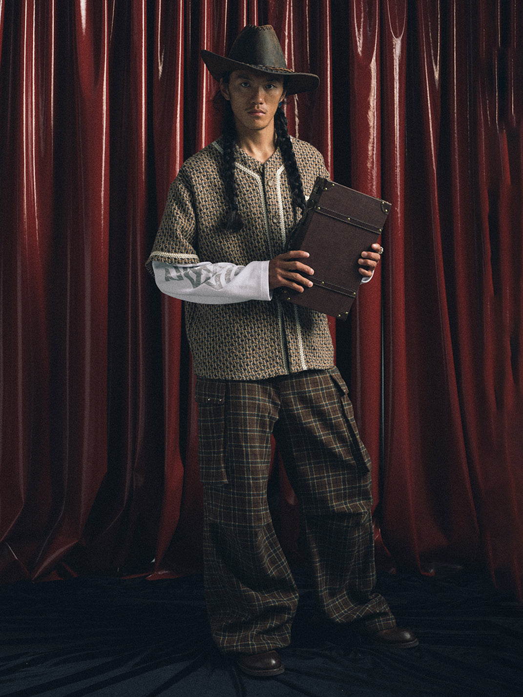 TREclub | Earth Tone Plaid Straight Leg Cargo Pants - PSYLOS 1, TREclub | Earth Tone Plaid Straight Leg Cargo Pants, Men's Wear, TREclub, PSYLOS 1