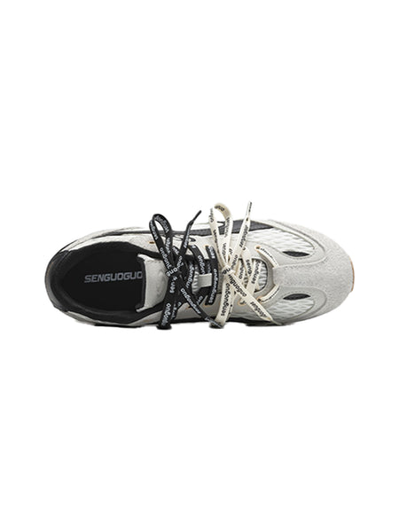SENGUOGUO | The "Forrest Gump" Mesh Layered Laces Sneaker-White - PSYLOS 1, SENGUOGUO | The "Forrest Gump" Mesh Layered Laces Sneaker-White, Unisex Shoes, SENGUOGUO, PSYLOS 1