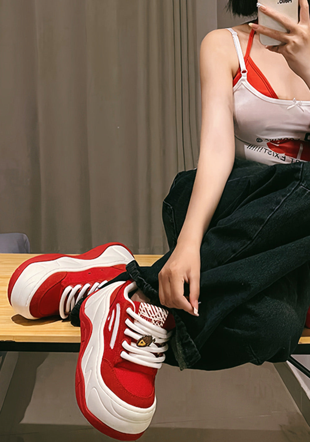 FYSPR丨WiFi 1.0 Wave Platform Shoes-Red - PSYLOS 1, FYSPR丨WiFi 1.0 Wave Platform Shoes-Red, Chunky Sneakers, FYSPR•JAPAN, PSYLOS 1