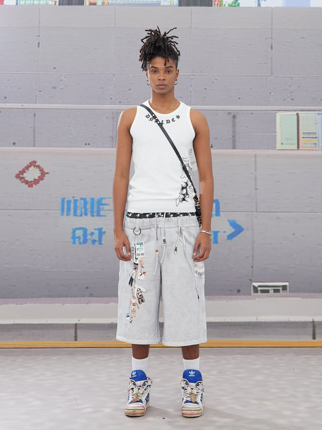 DND4DES | Cartoon Bikini Print Sweat Shorts - PSYLOS 1, DND4DES | Cartoon Bikini Print Sweat Shorts, Denim Shorts, DND4DES•JAPAN, PSYLOS 1