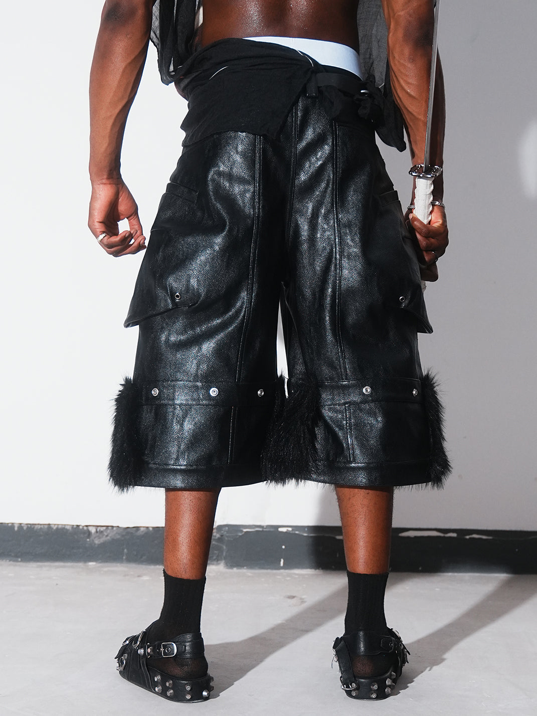 REBEL WAVE | Detachable Waxed Cropped Leather Pants - PSYLOS 1, REBEL WAVE | Detachable Waxed Cropped Leather Pants, Jeans, REBEL WAVE•JAPAN, PSYLOS 1