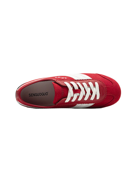 SENGUOGUO | "Street Racer" Retro Minimalist Trainer-Red - PSYLOS 1, SENGUOGUO | "Street Racer" Retro Minimalist Trainer-Red, Unisex Shoes, SENGUOGUO, PSYLOS 1