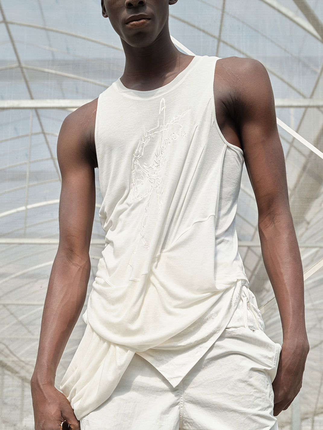 NUTEMPEROR | Knot Detail Embroidered Sleeveless Vest - PSYLOS 1, NUTEMPEROR | Knot Detail Embroidered Sleeveless Vest, Vest, NUTEMPEROR•JAPAN, PSYLOS 1