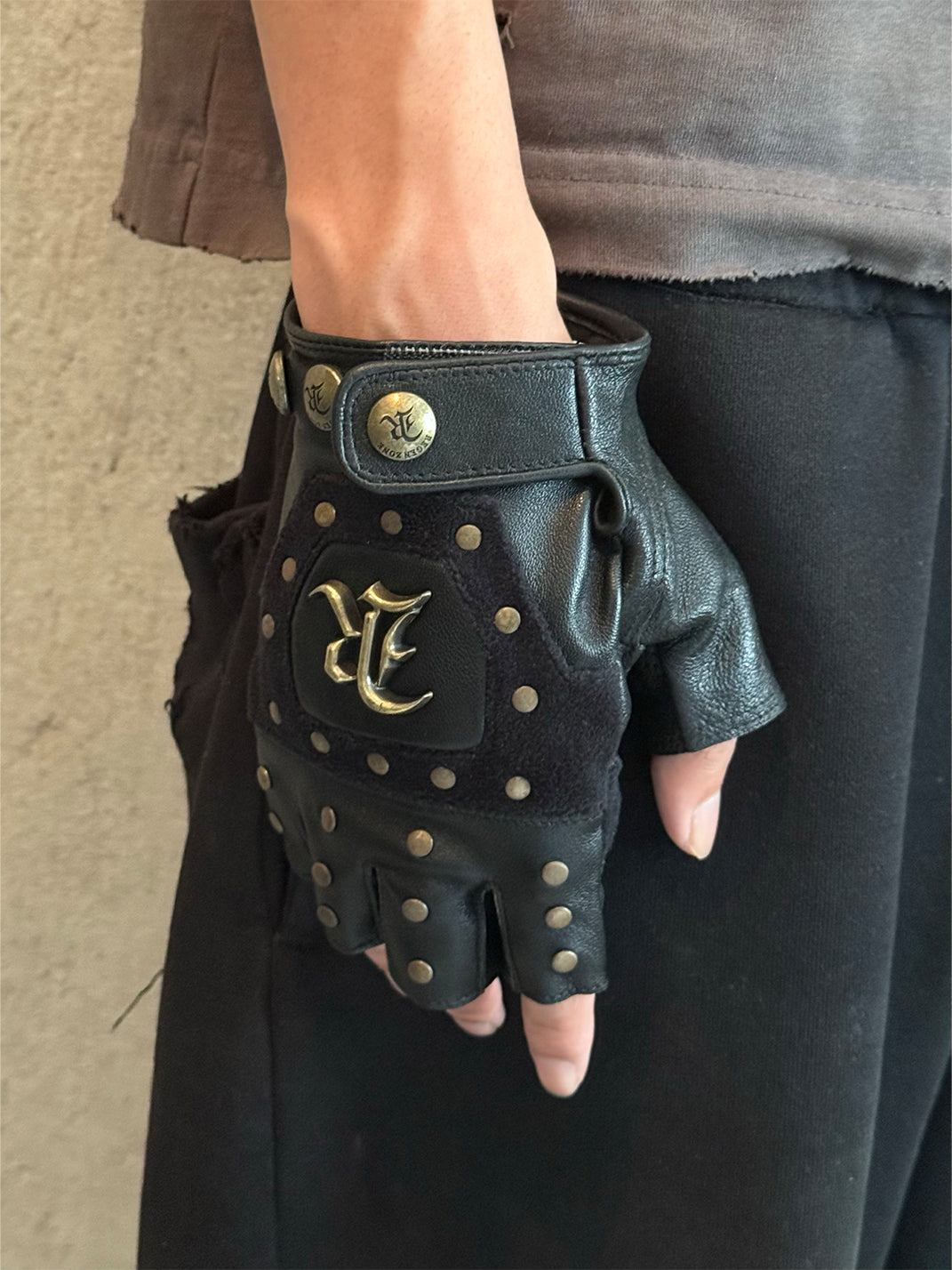 REGEN ZONE | Studded Leather Boxing Biker Gloves - PSYLOS 1, REGEN ZONE | Studded Leather Boxing Biker Gloves, Accessories, REGEN ZONE•JAPAN, PSYLOS 1