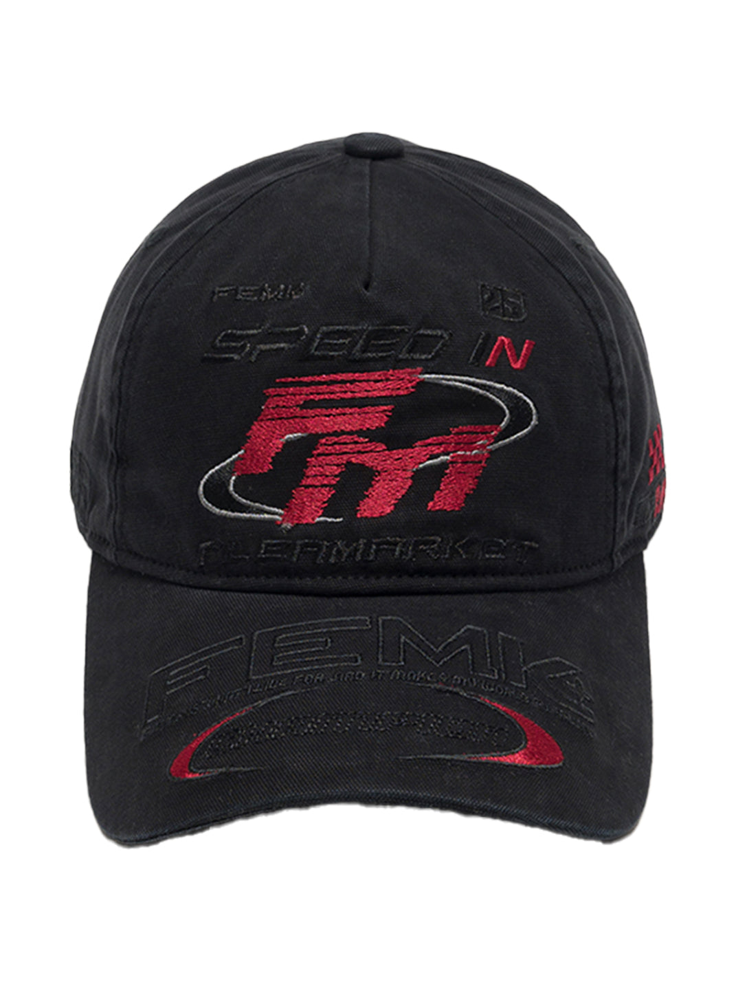 FLEAMARKET | "Speed In FM" Stitchwork Racing Curve Brim Cap - PSYLOS 1, FLEAMARKET | "Speed In FM" Stitchwork Racing Curve Brim Cap, Accessories, FLEAMARKET, PSYLOS 1