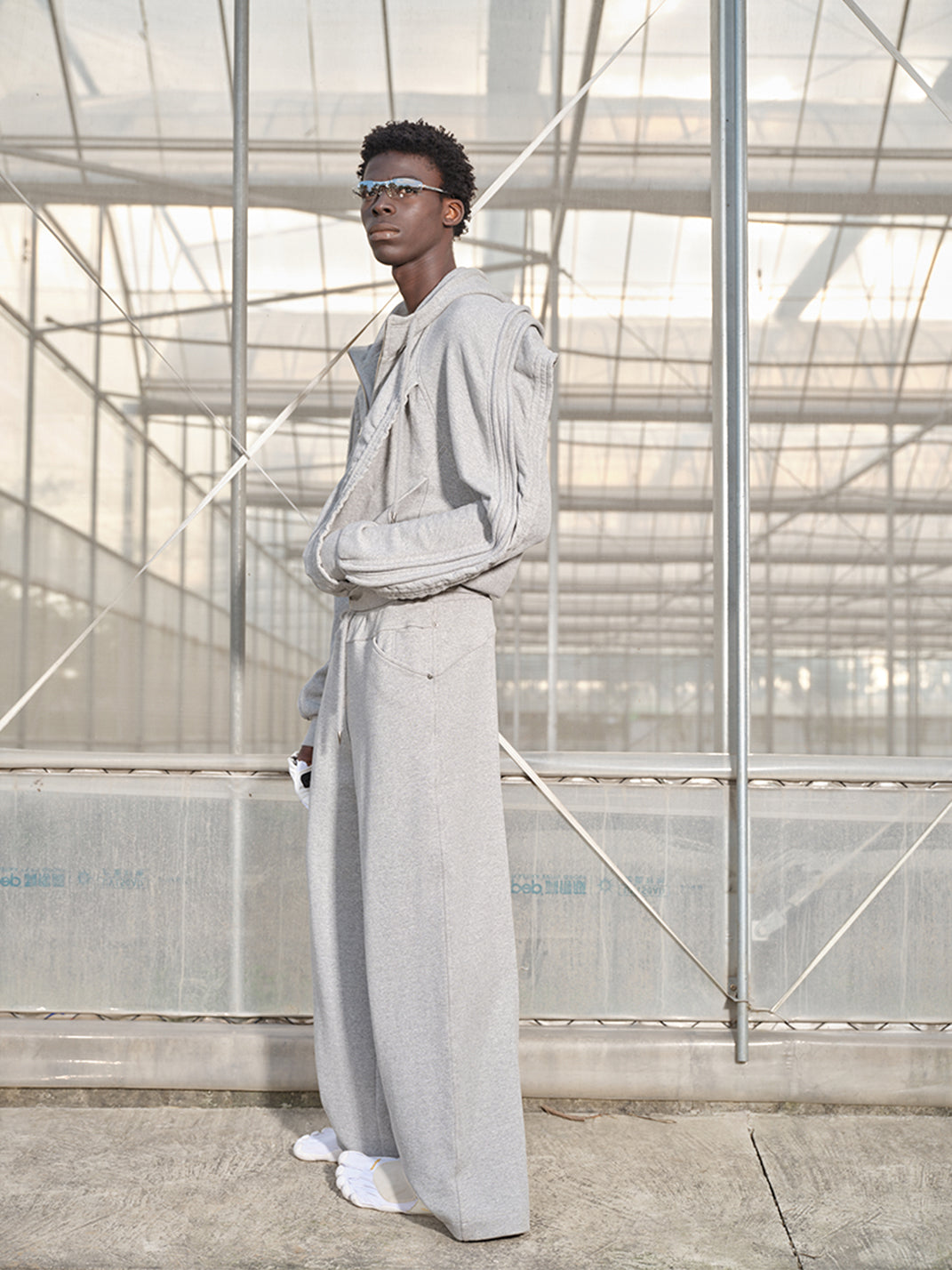 NUTEMPEROR | Structured Wide-Leg Sweatpants Grey - PSYLOS 1, NUTEMPEROR | Structured Wide-Leg Sweatpants Grey, Sweatpants, NUTEMPEROR•JAPAN, PSYLOS 1