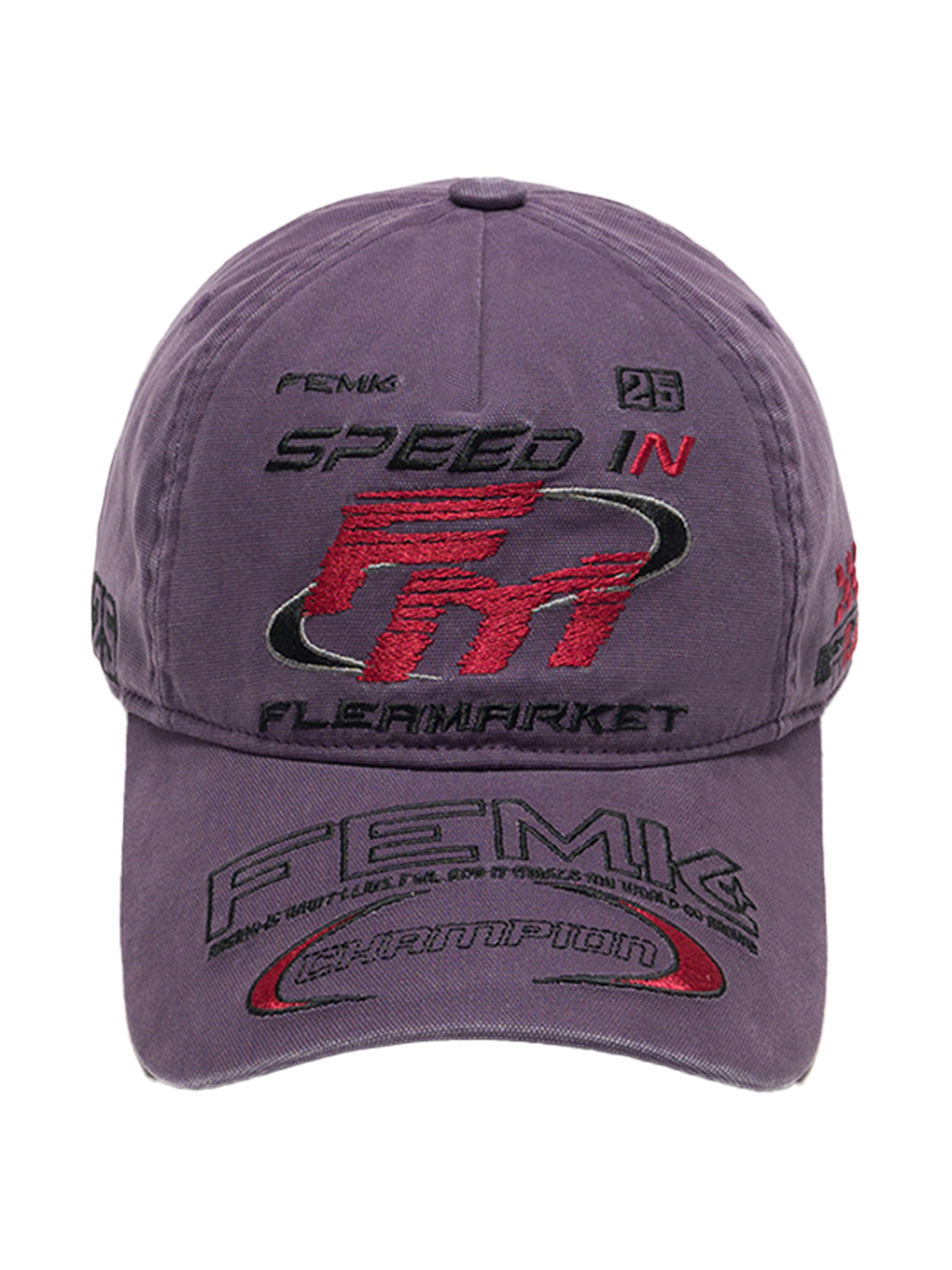 FLEAMARKET | "Speed In FM" Stitchwork Racing Curve Brim Cap - PSYLOS 1, FLEAMARKET | "Speed In FM" Stitchwork Racing Curve Brim Cap, Accessories, FLEAMARKET, PSYLOS 1