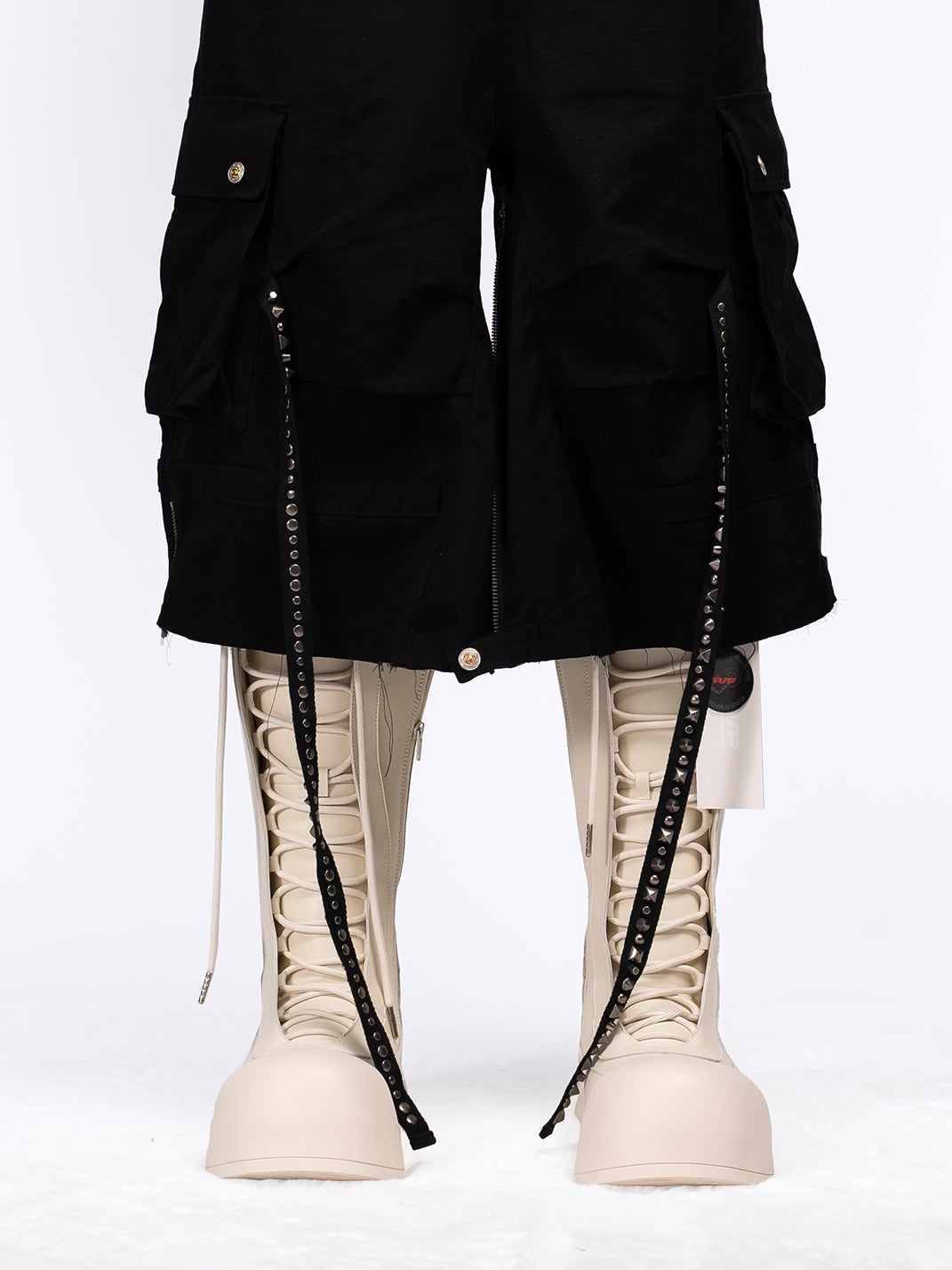 FVVO丨R/F White Architectural Round-Toe Combat Boots - PSYLOS 1, FVVO丨R/F White Architectural Round-Toe Combat Boots, Boots, FVVO&ROCKSTA, PSYLOS 1