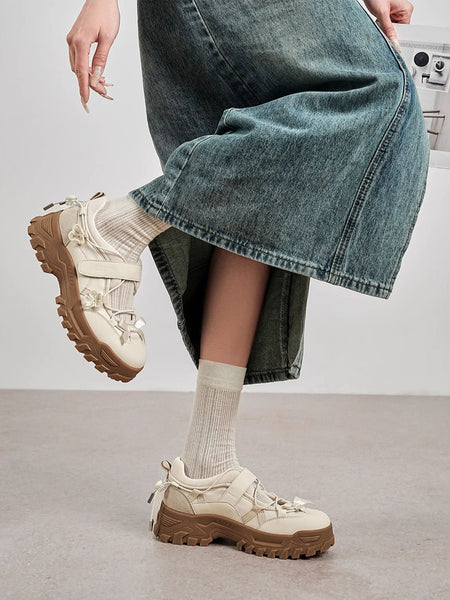 EBLAN丨"Meadowlands" Hybrid Quick-Lace Velcro Ballet Trainer-Beige - PSYLOS 1, EBLAN丨"Meadowlands" Hybrid Quick-Lace Velcro Ballet Trainer-Beige, Mary Jane shoes, EBLAN, PSYLOS 1