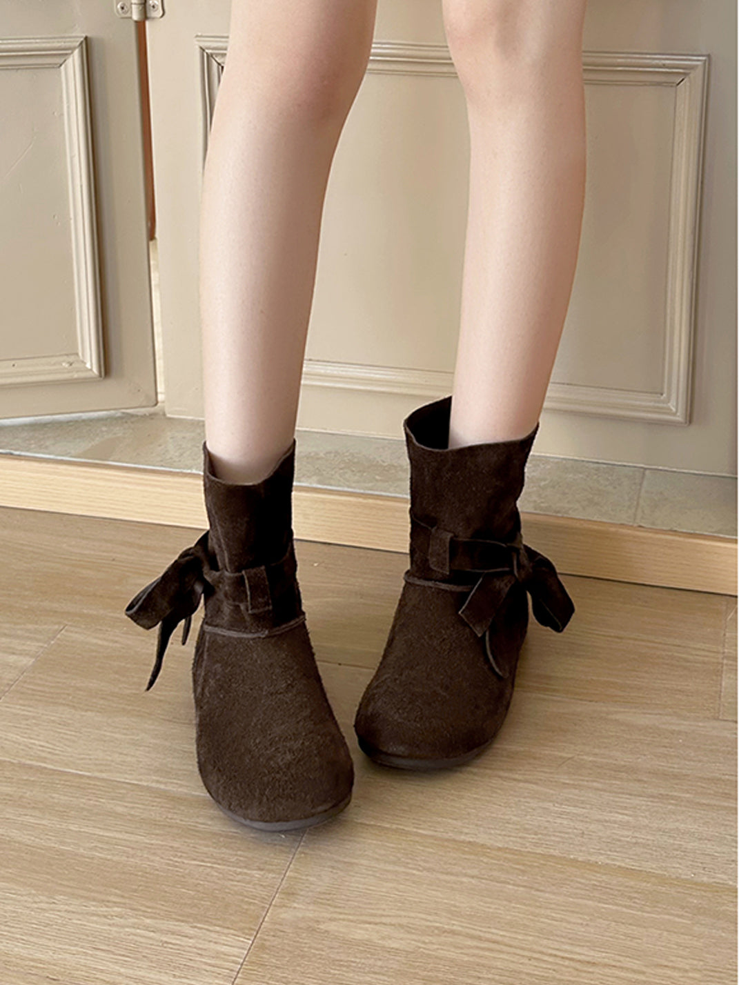 EBLAN | Maillard Velvet Bowtie Ankle Boots - PSYLOS 1, EBLAN | Maillard Velvet Bowtie Ankle Boots, Racing Trainers, EBLAN, PSYLOS 1