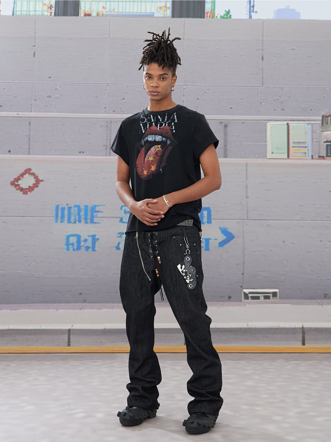 DND4DES | Zipper Drawstring Flare Denim Pants - PSYLOS 1, DND4DES | Zipper Drawstring Flare Denim Pants, Jeans, DND4DES•JAPAN, PSYLOS 1