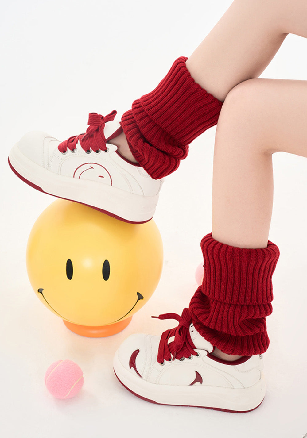 SMILEY丨Big Head Shoes Series-White/Red - PSYLOS 1, SMILEY丨Big Head Shoes Series-White/Red, Chunky Sneakers, SMILEY•JAPAN, PSYLOS 1