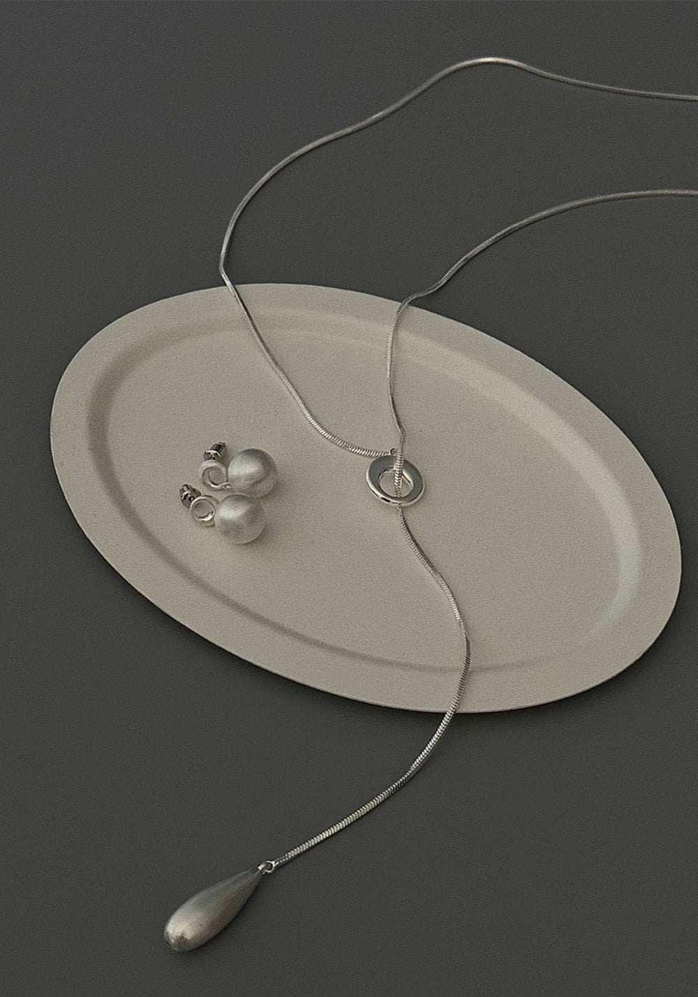 SUN HUNTER丨Brushed Teardrop Slider Necklace - PSYLOS 1, SUN HUNTER丨Brushed Teardrop Slider Necklace, Accessories, SUN HUNTER, PSYLOS 1