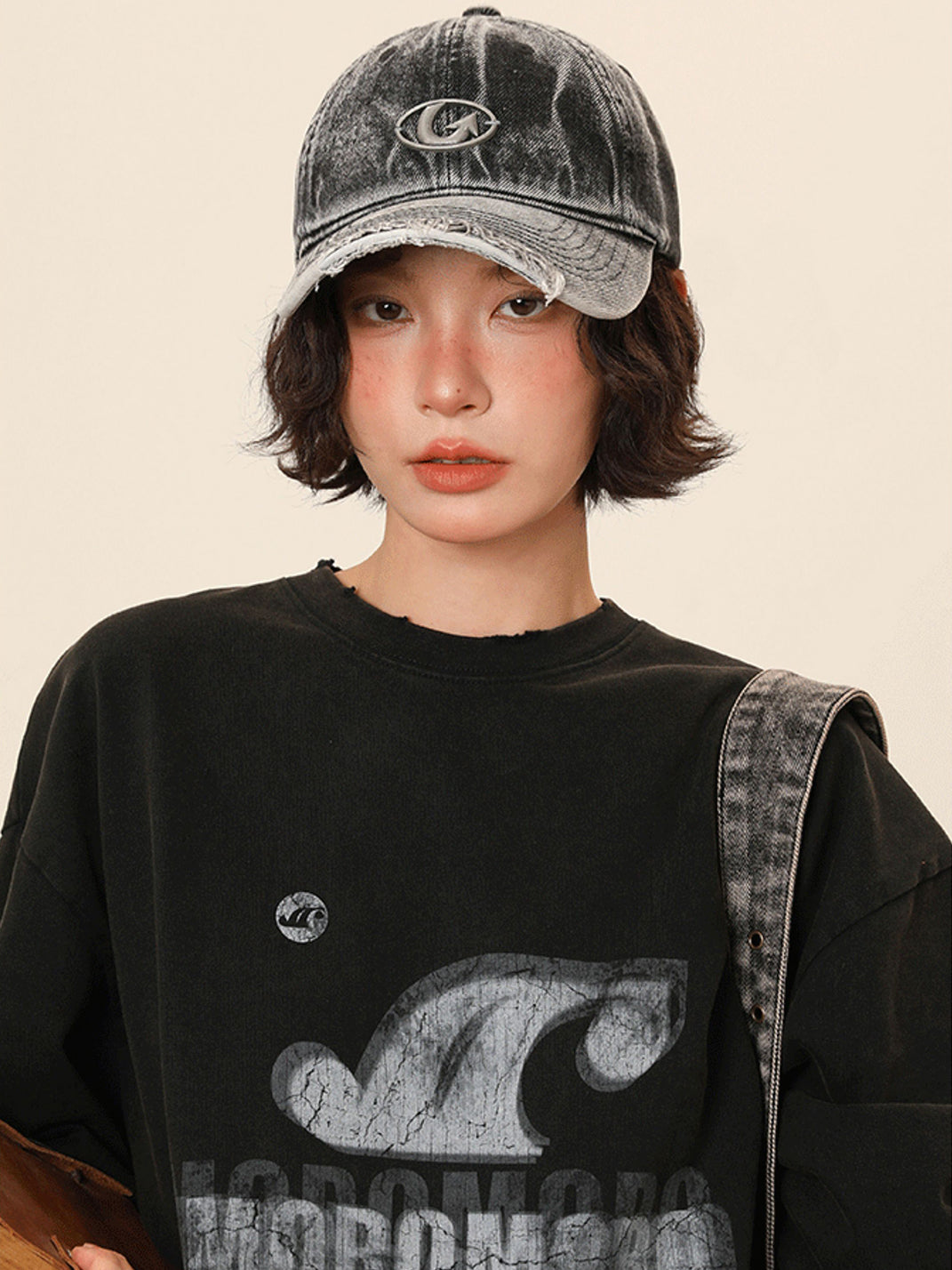 IIING | Curved Brim Washed Denim Baseball Cap - PSYLOS 1, IIING | Curved Brim Washed Denim Baseball Cap, Accessories, IIING, PSYLOS 1