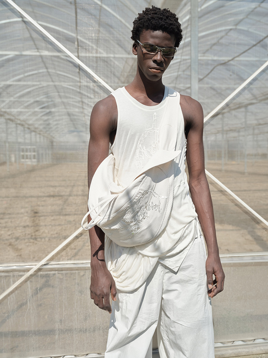 NUTEMPEROR | Asymmetrical Flap Adjustable Dumpling Bag - PSYLOS 1, NUTEMPEROR | Asymmetrical Flap Adjustable Dumpling Bag, Hat, NUTEMPEROR•JAPAN, PSYLOS 1