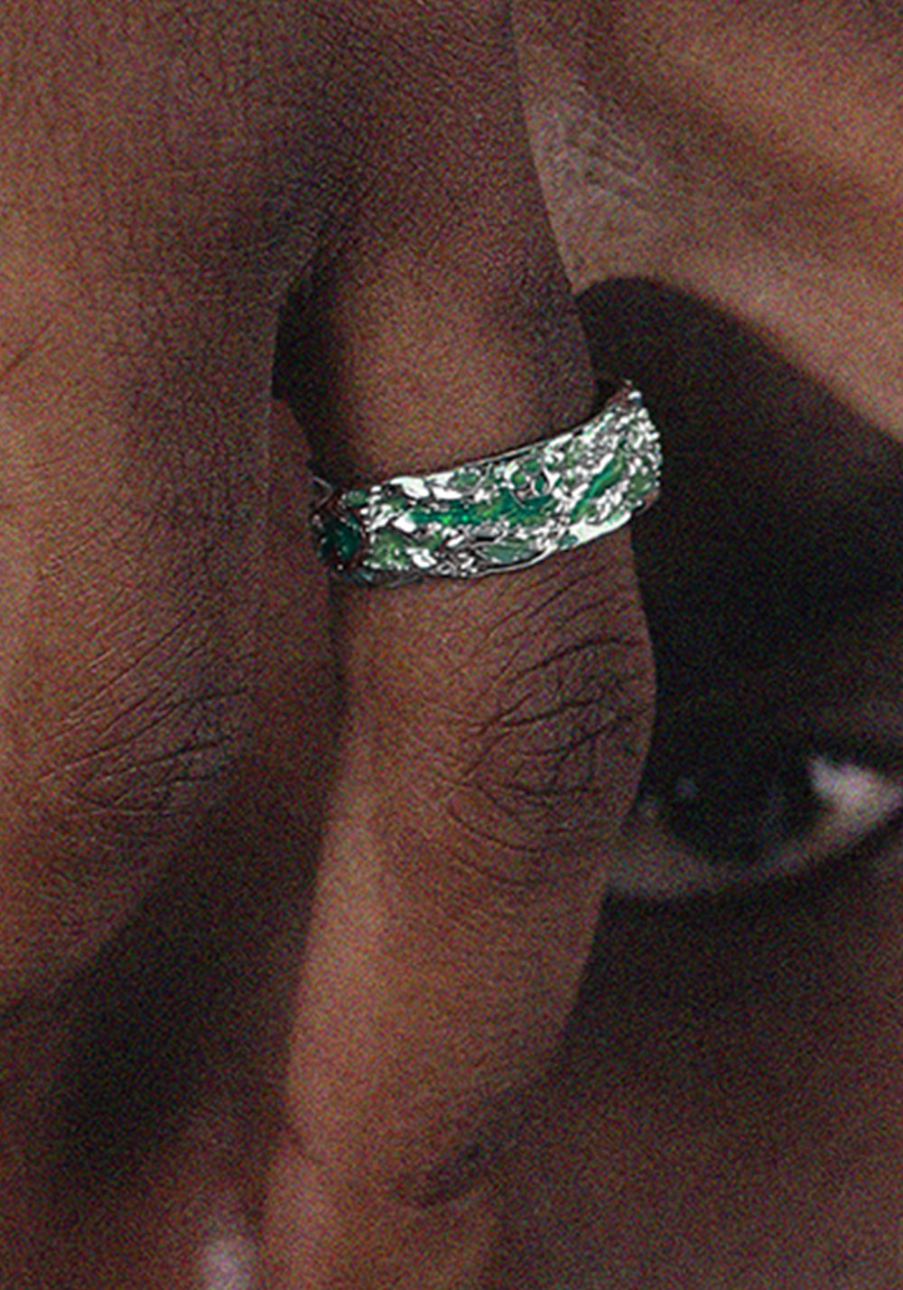 LUXTA丨Green Ice Silver Adjustable Ring - PSYLOS 1, LUXTA丨Green Ice Silver Adjustable Ring, Accessories, LUXTA, PSYLOS 1