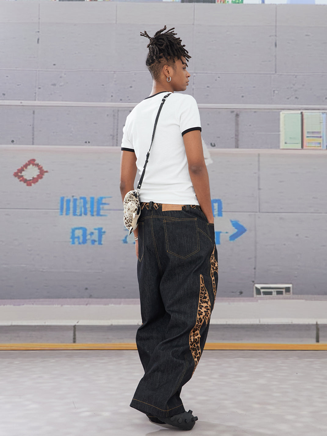 DND4DES | Leopard Note Embroidery Baggy Jeans - PSYLOS 1, DND4DES | Leopard Note Embroidery Baggy Jeans, Jeans, DND4DES•JAPAN, PSYLOS 1