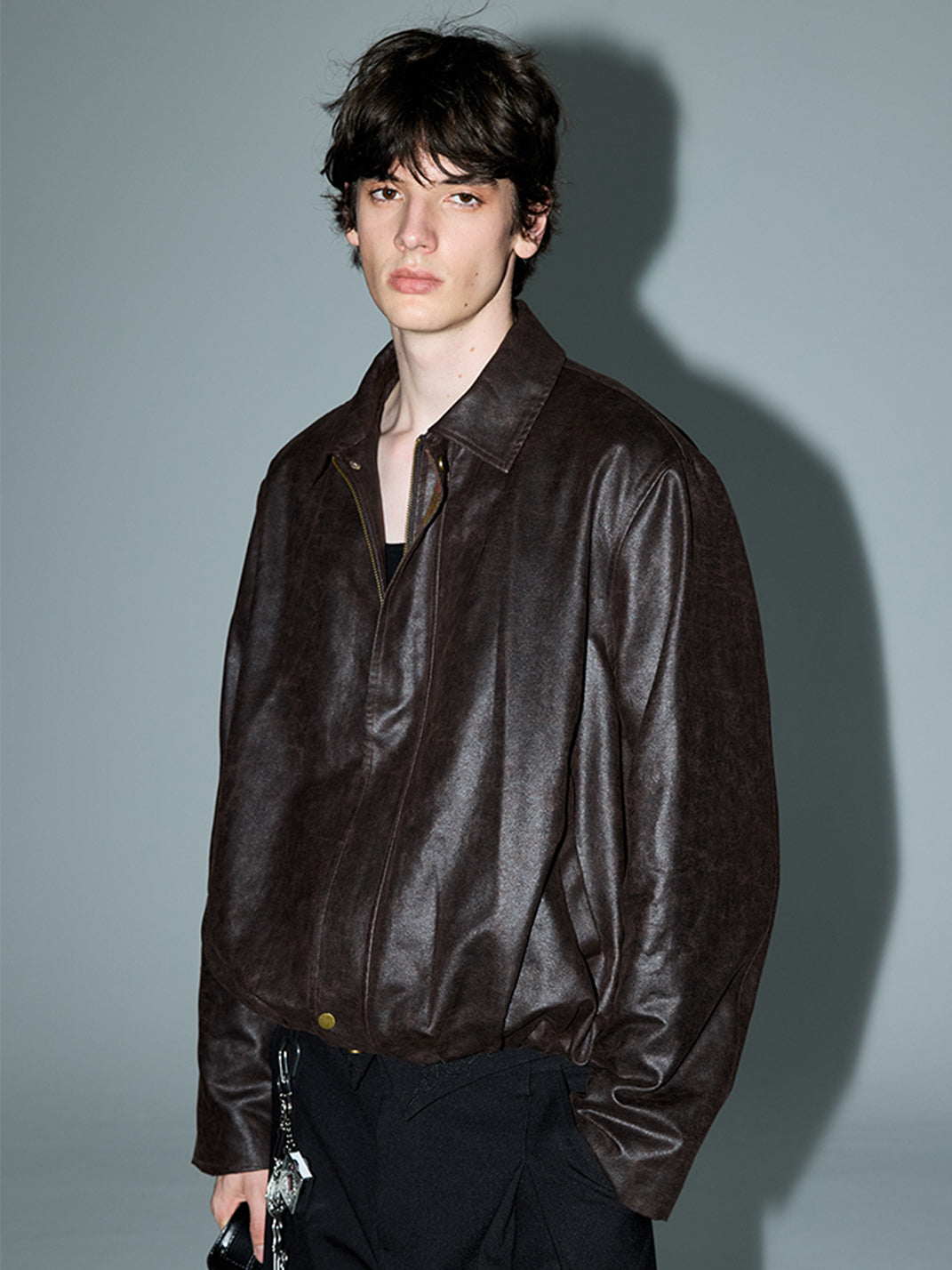 KREATE | Retro Color Block Floral Lining Leather Jacket - PSYLOS 1, KREATE | Retro Color Block Floral Lining Leather Jacket, Tops, KREATE, PSYLOS 1