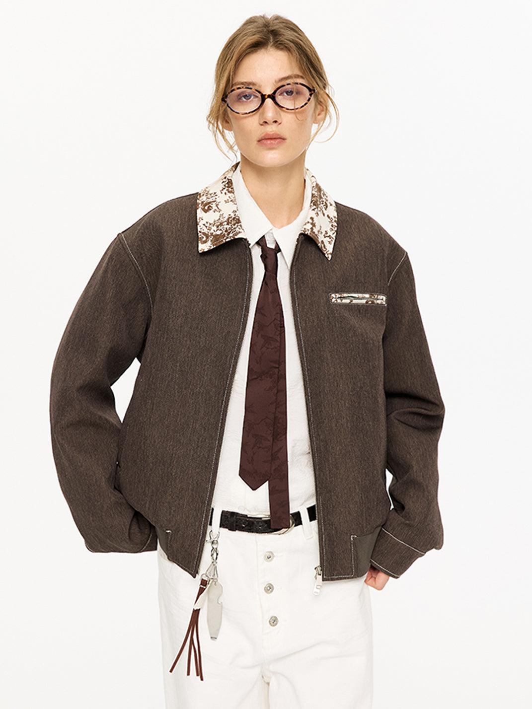 KREATE | Retro Color Block Floral Lining Jacket - PSYLOS 1, KREATE | Retro Color Block Floral Lining Jacket, Tops, KREATE, PSYLOS 1