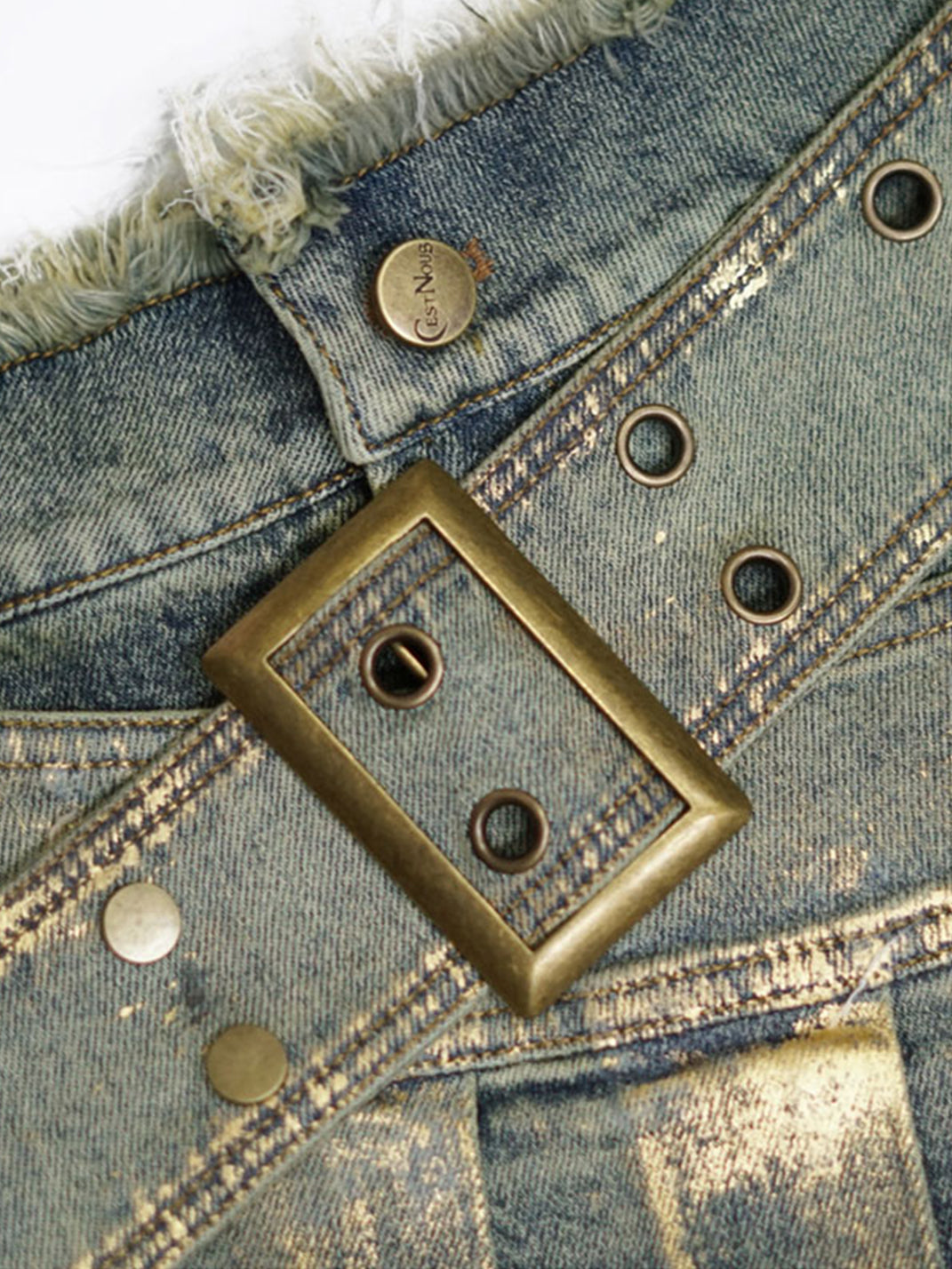 CestNous｜Women's Patchwork Pleated Denim Skort - PSYLOS 1, CestNous｜Women's Patchwork Pleated Denim Skort, Shorts, CestNous, PSYLOS 1