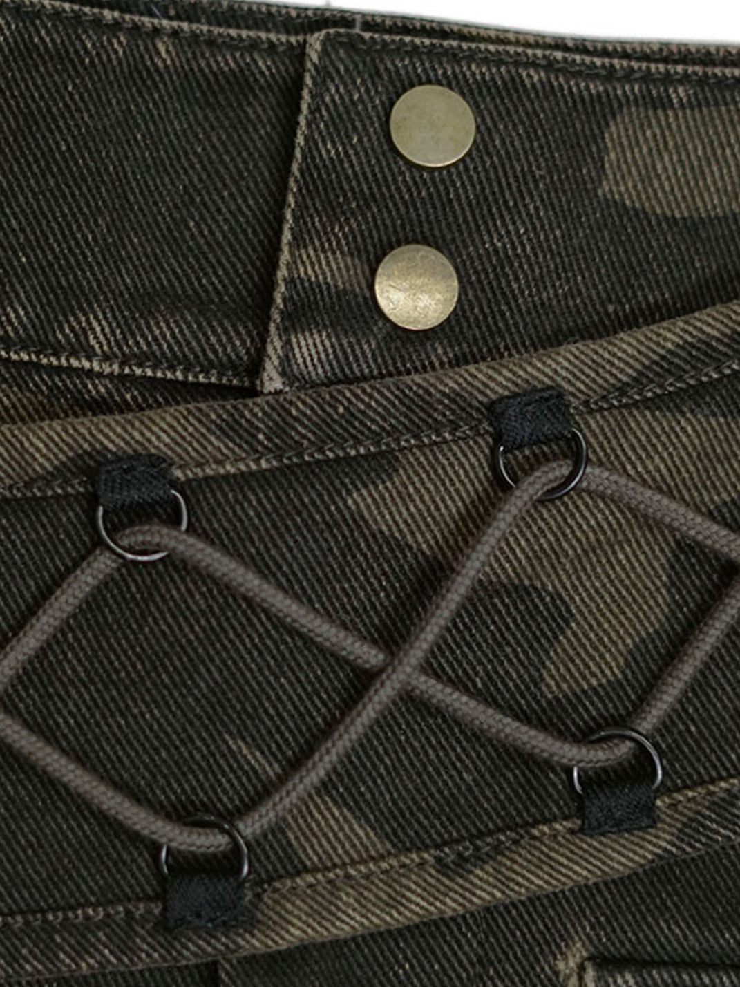 CestNous｜Women's Washed Studded Camouflage Mini Skirt - PSYLOS 1, CestNous｜Women's Washed Studded Camouflage Mini Skirt, Shorts, CestNous, PSYLOS 1