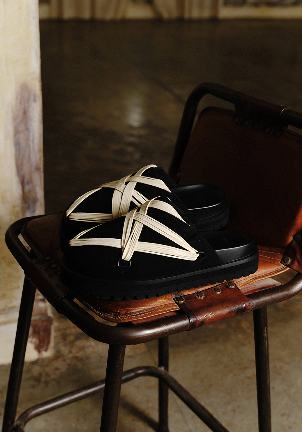 LeStream | Black Strapped Platform Slides  - PSYLOS 1, LeStream | Black Strapped Platform Slides , Sandals, LeStream, PSYLOS 1