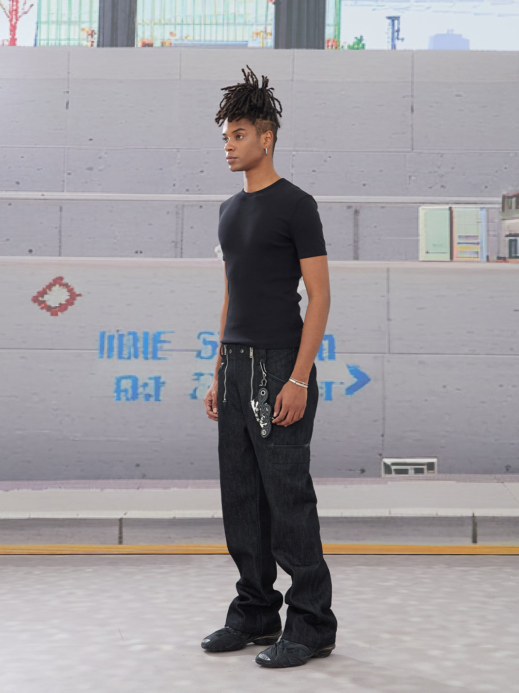 DND4DES | Double Zipper Leather Patch Flare Jeans - PSYLOS 1, DND4DES | Double Zipper Leather Patch Flare Jeans, Jeans, DND4DES•JAPAN, PSYLOS 1