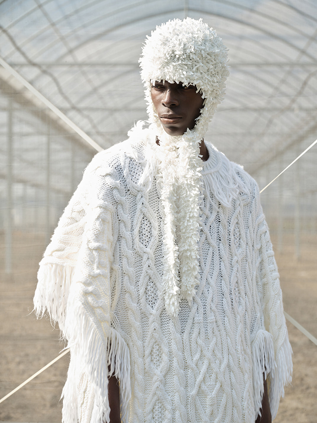 NUTEMPEROR | Soft Yarn Tie-On Pullover Hood - PSYLOS 1, NUTEMPEROR | Soft Yarn Tie-On Pullover Hood, Hat, NUTEMPEROR•JAPAN, PSYLOS 1