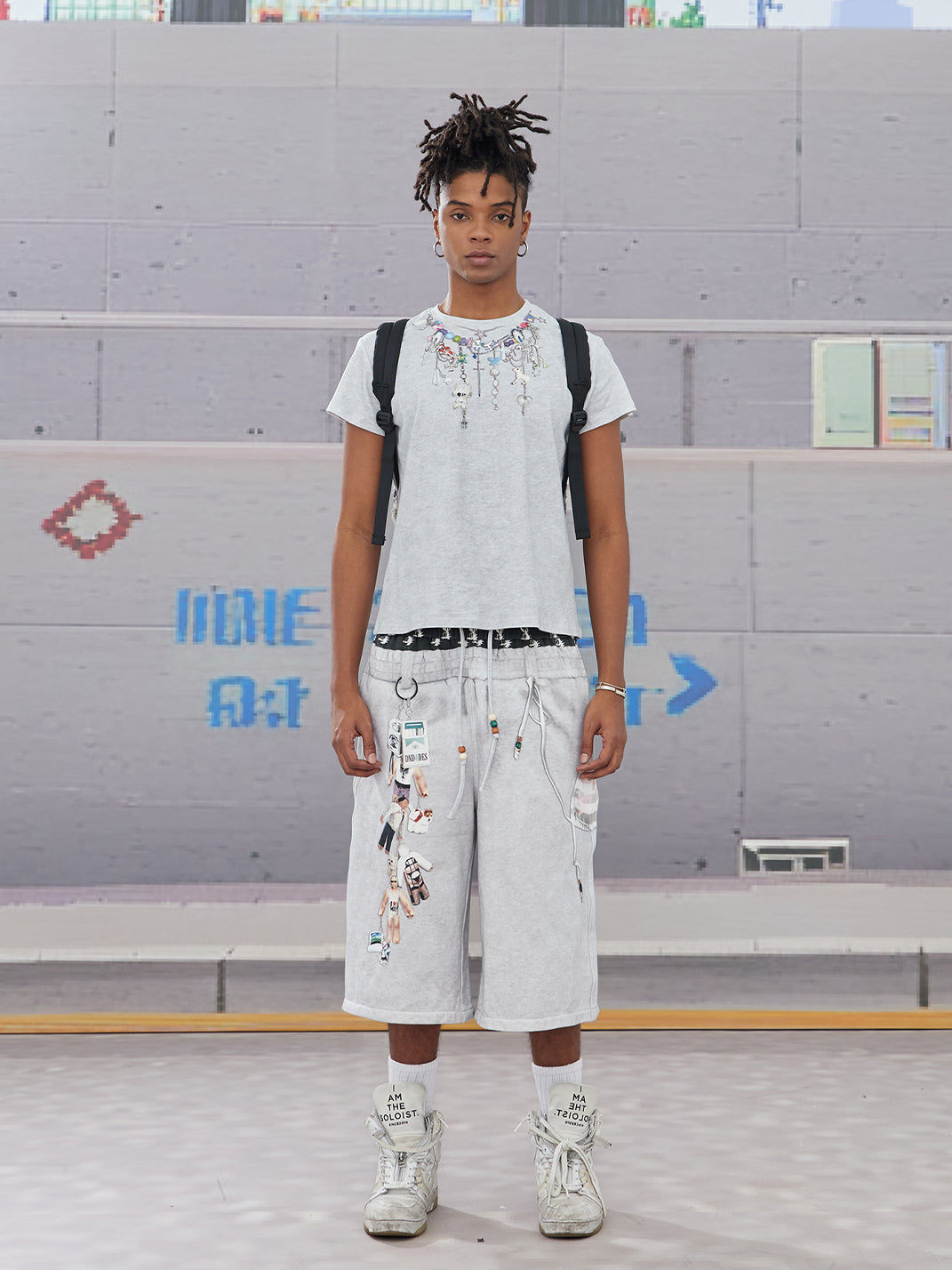 DND4DES | Cartoon Bikini Print Sweat Shorts - PSYLOS 1, DND4DES | Cartoon Bikini Print Sweat Shorts, Denim Shorts, DND4DES•JAPAN, PSYLOS 1