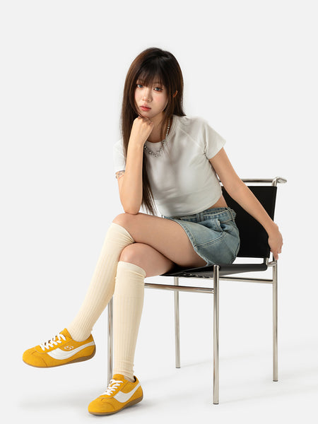 SENGUOGUO | "Street Racer" Retro Minimalist Trainer-Yellow - PSYLOS 1, SENGUOGUO | "Street Racer" Retro Minimalist Trainer-Yellow, Unisex Shoes, SENGUOGUO, PSYLOS 1