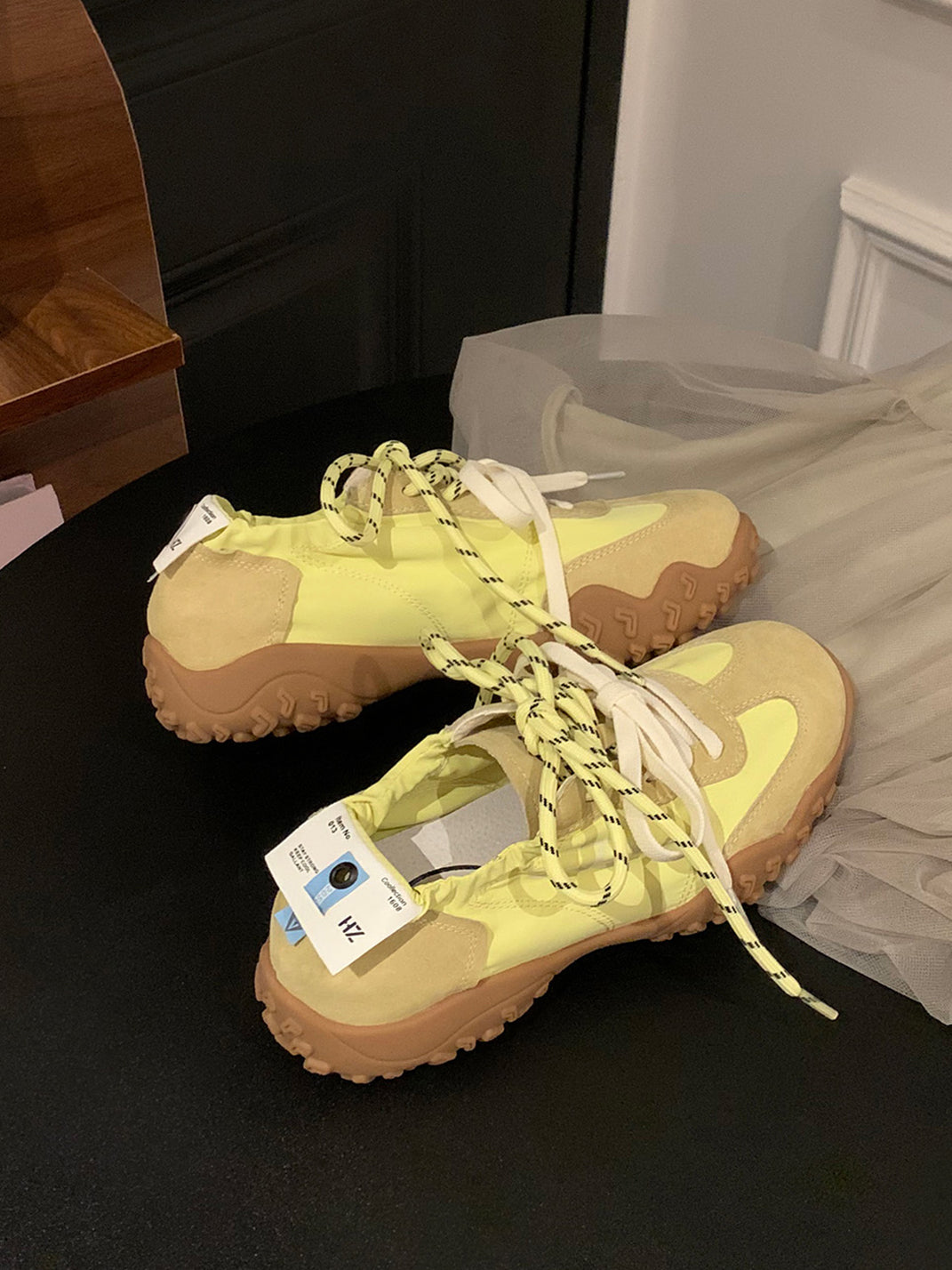 UNCLEWEN | Slip-On Double Laced Trainer With Removable Heightening Insole-Yellow - PSYLOS 1, UNCLEWEN | Slip-On Double Laced Trainer With Removable Heightening Insole-Yellow, Women's Shoes, UNCLEWEN, PSYLOS 1