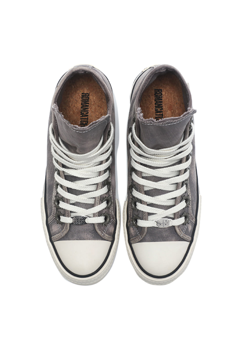 Roman Catcher | Distressed High Top Canvas Shoes-Gray - PSYLOS 1, Roman Catcher | Distressed High Top Canvas Shoes-Gray, Canvas Sneakers, Roman Catcher, PSYLOS 1
