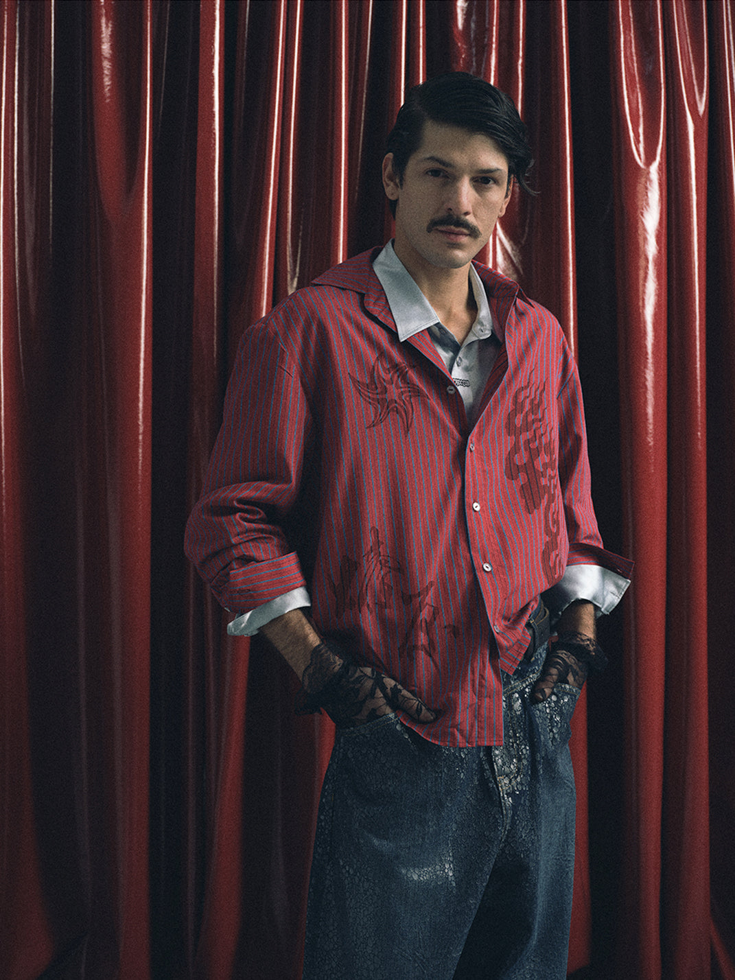 TREclub | Retro Fire Red Stripe Shirt - PSYLOS 1, TREclub | Retro Fire Red Stripe Shirt, Men's Wear, TREclub, PSYLOS 1