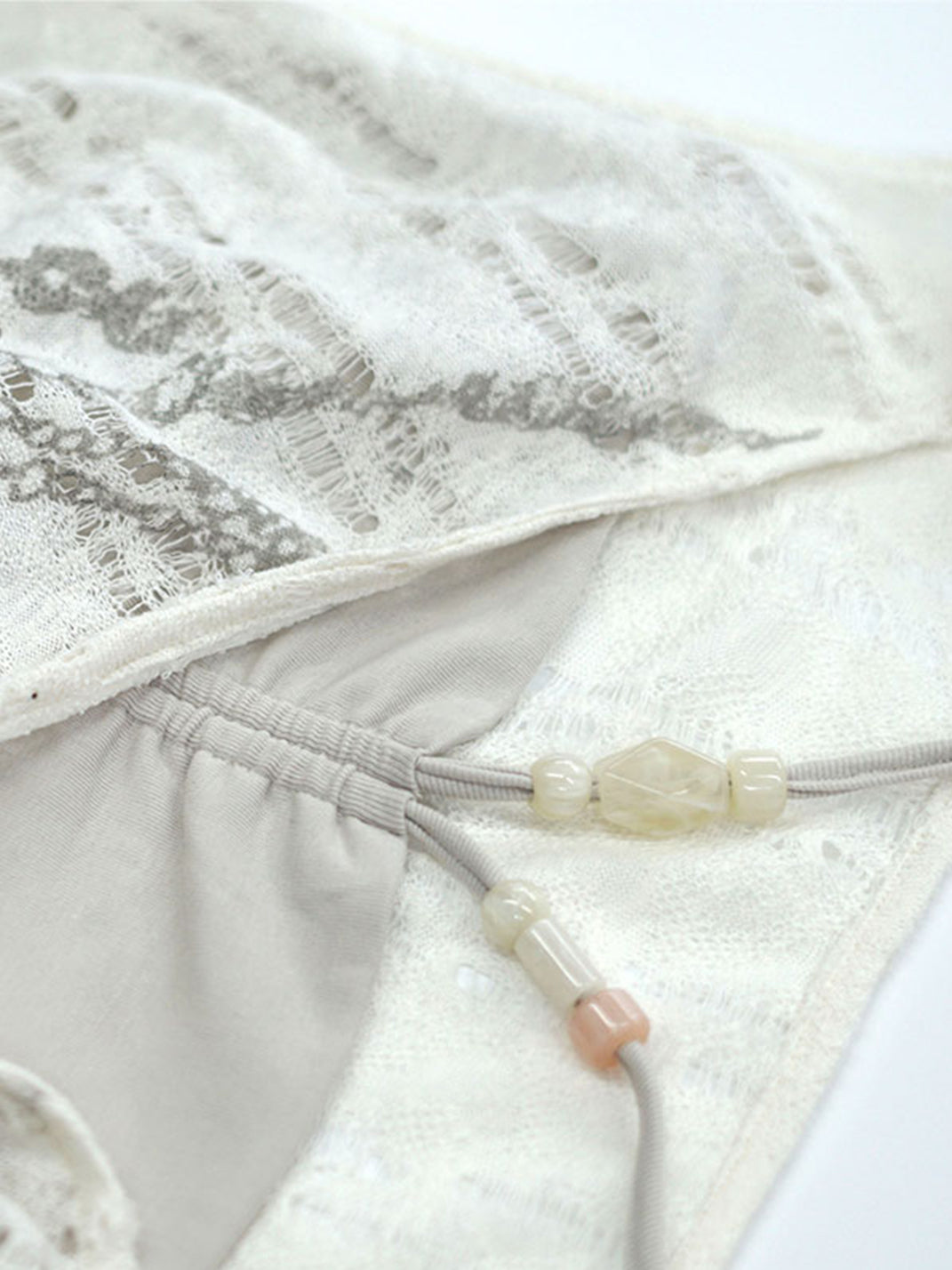 CestNous｜Beaded Chiffon Cutout Cowl Neck Top-White - PSYLOS 1, CestNous｜Beaded Chiffon Cutout Cowl Neck Top-White, Blouses, CestNous, PSYLOS 1