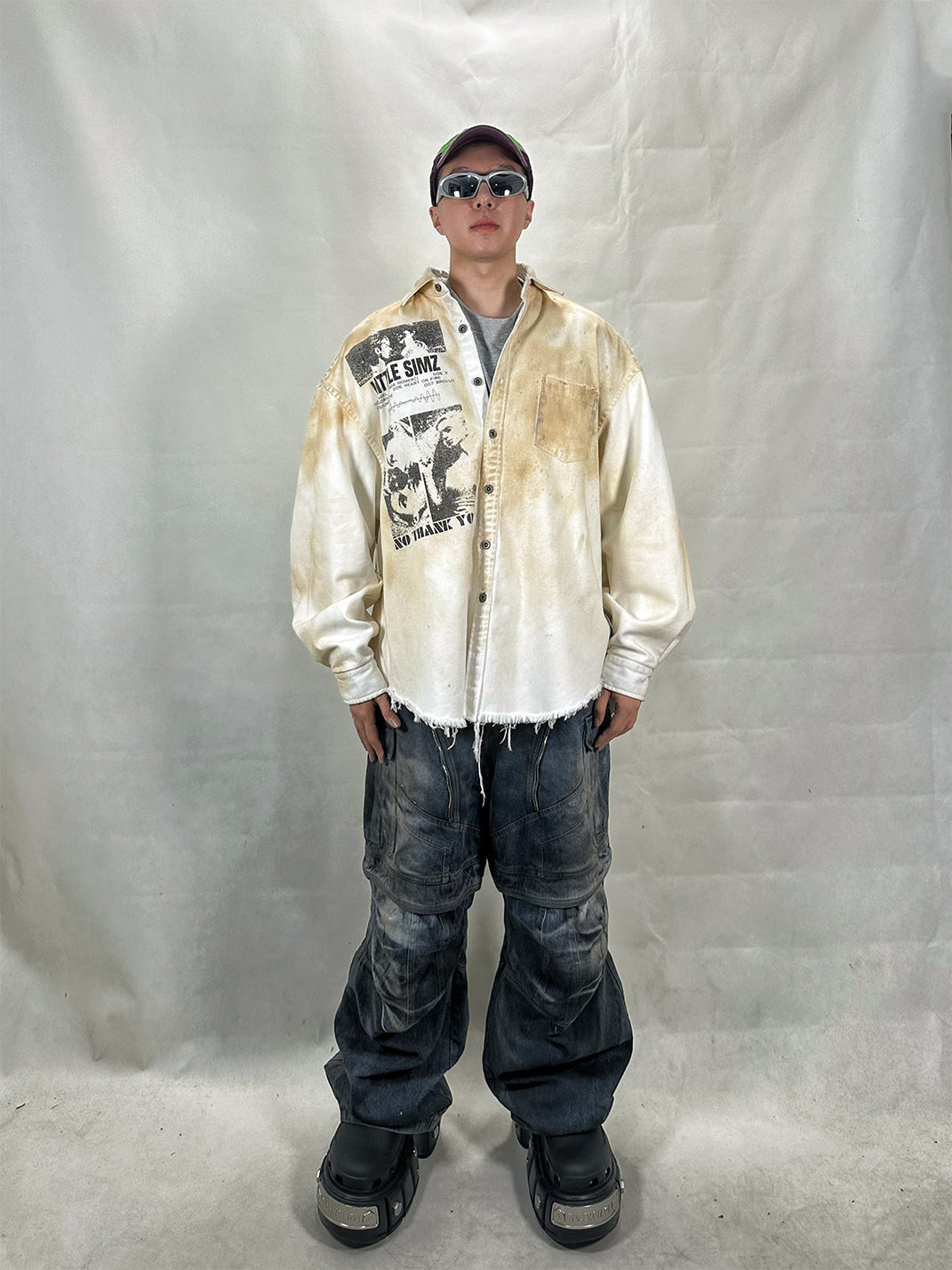 WoosterArchive | Pintuck Aged Cargo Loose Fit Jeans - PSYLOS 1, WoosterArchive | Pintuck Aged Cargo Loose Fit Jeans, Men's Wear, WoosterArchive, PSYLOS 1