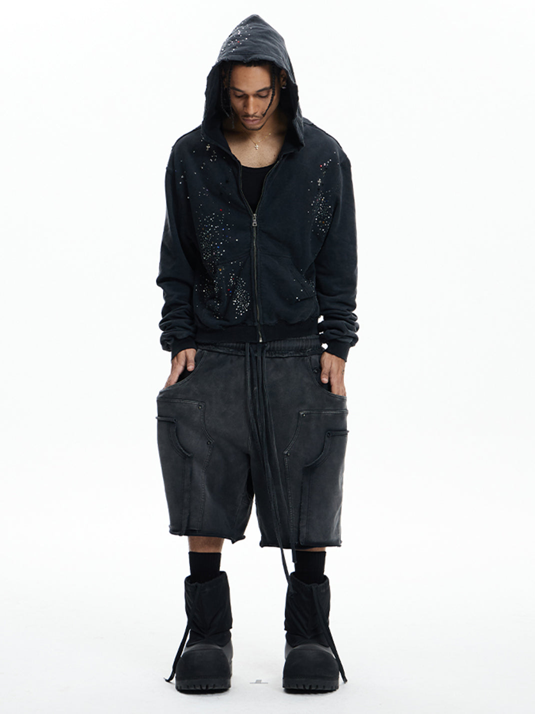 DND4DES | Dual Waist Washed Cropped Shorts - PSYLOS 1, DND4DES | Dual Waist Washed Cropped Shorts, Cargo Pants, DND4DES•JAPAN, PSYLOS 1