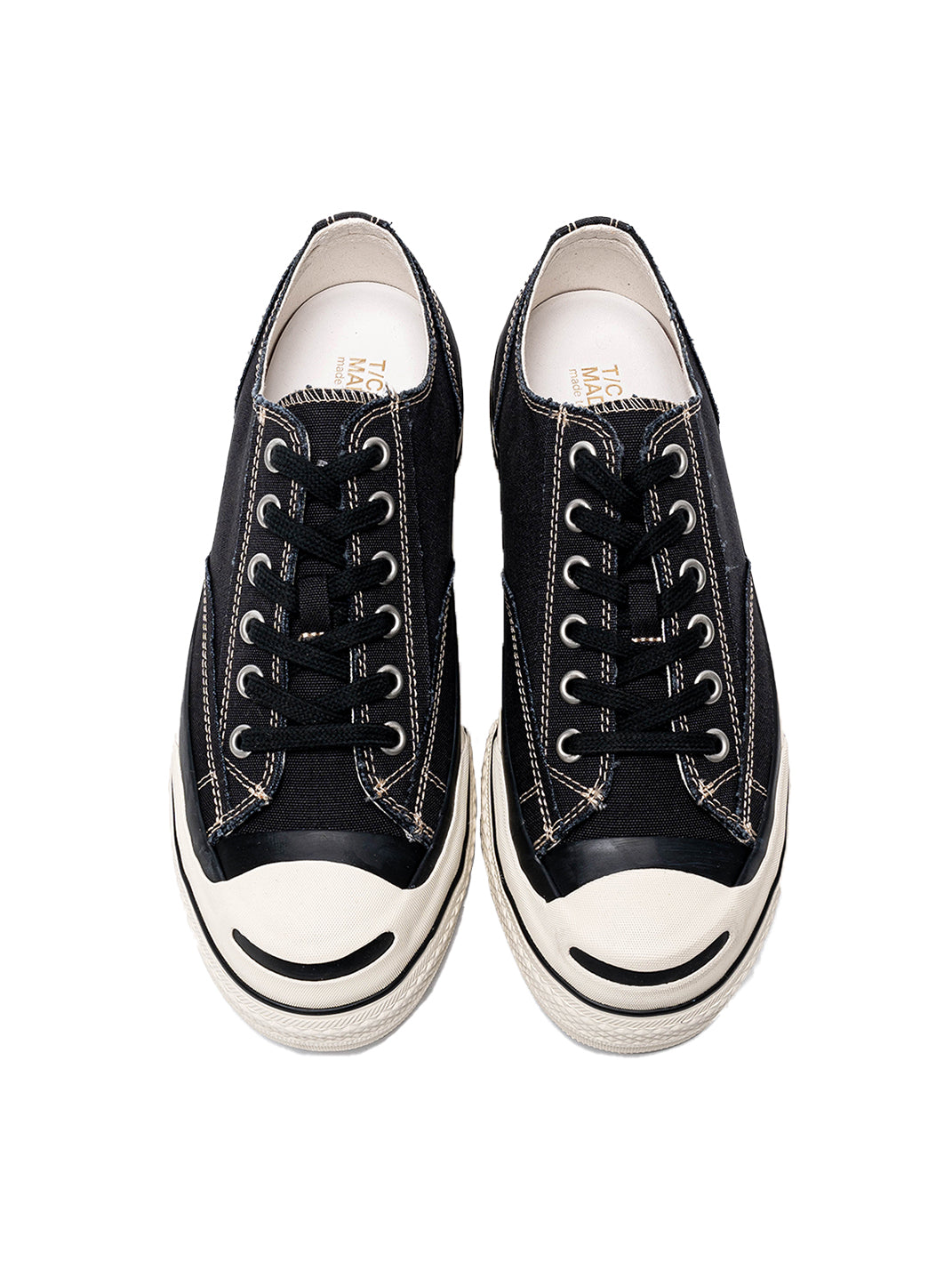 T/C MADE│016b Classic Jack Purcell Style Smiley-Toe Canvas Sneakers-Black - PSYLOS 1, T/C MADE│016b Classic Jack Purcell Style Smiley-Toe Canvas Sneakers-Black, Canvas Sneakers, T/C MADE, PSYLOS 1