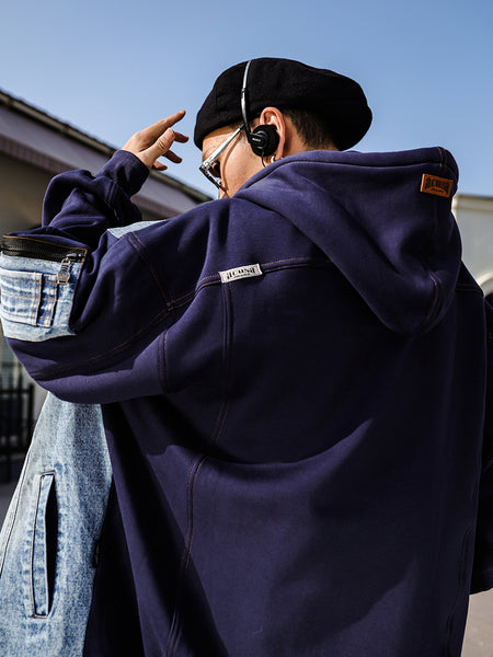 ACUSA | Oversized Patching Demin Zip-Up Hoodie - PSYLOS 1, ACUSA | Oversized Patching Demin Zip-Up Hoodie, Tops, ACUSA, PSYLOS 1
