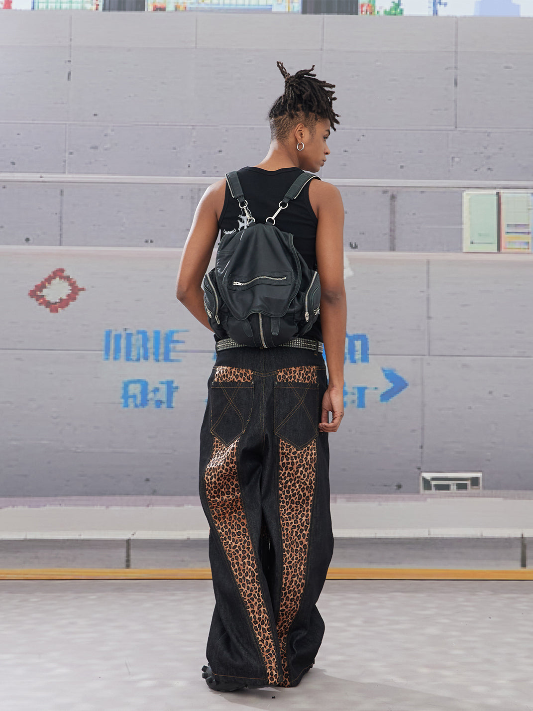 DND4DES | Cross Leopard Patch Baggy Jeans - PSYLOS 1, DND4DES | Cross Leopard Patch Baggy Jeans, Jeans, DND4DES•JAPAN, PSYLOS 1