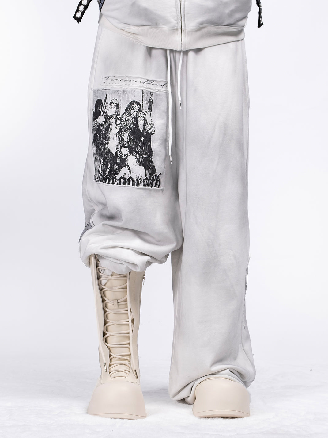 FVVO丨R/F White Architectural Round-Toe Combat Boots - PSYLOS 1, FVVO丨R/F White Architectural Round-Toe Combat Boots, Boots, FVVO&ROCKSTA, PSYLOS 1