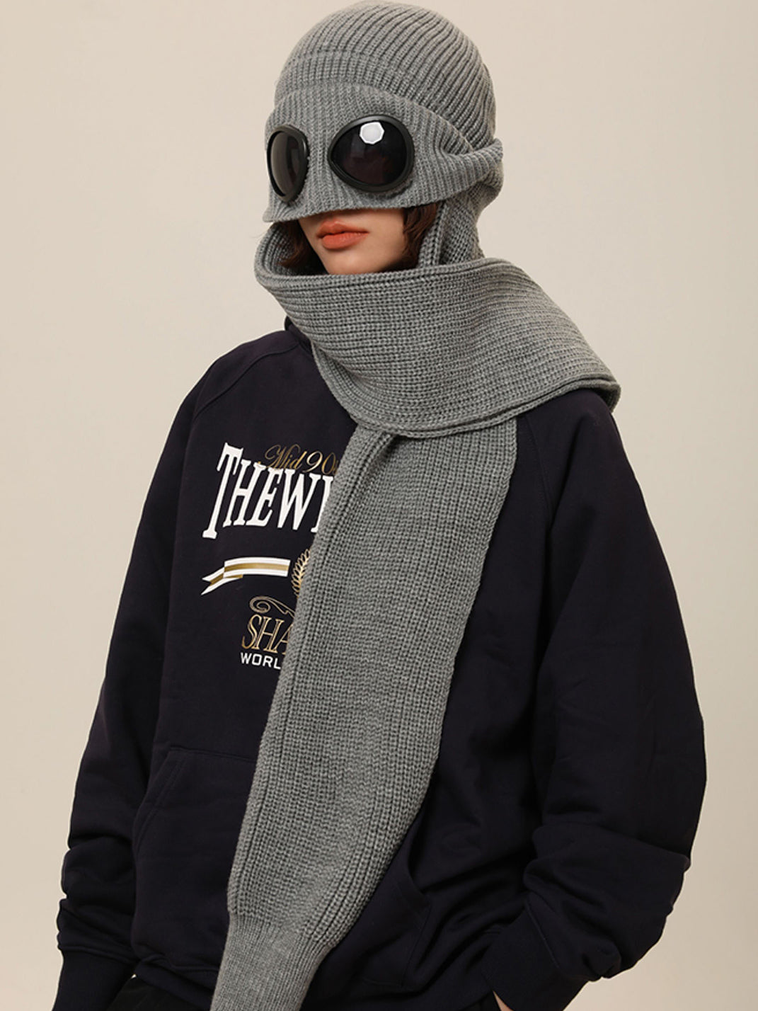 IIING | Flight Sunglasses Knit Scarf Beanie-Gray - PSYLOS 1, IIING | Flight Sunglasses Knit Scarf Beanie-Gray, Accessories, IIING, PSYLOS 1