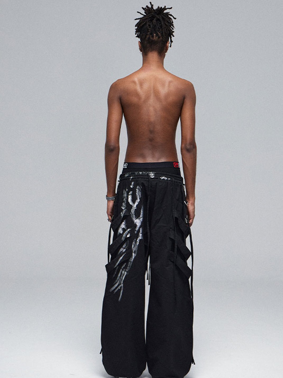 DND4DES | Silver Strap Drawstring Cargo Pants - PSYLOS 1, DND4DES | Silver Strap Drawstring Cargo Pants, Cargo Pants, DND4DES•JAPAN, PSYLOS 1